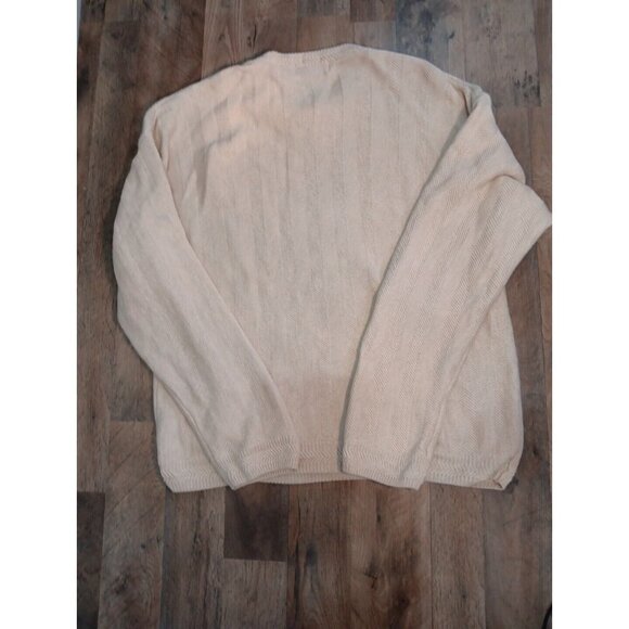 Vintage Chaps Ralph Lauren Sweater Mens 2 X  Ivory Herringbone Hand Framed - Picture 7 of 8
